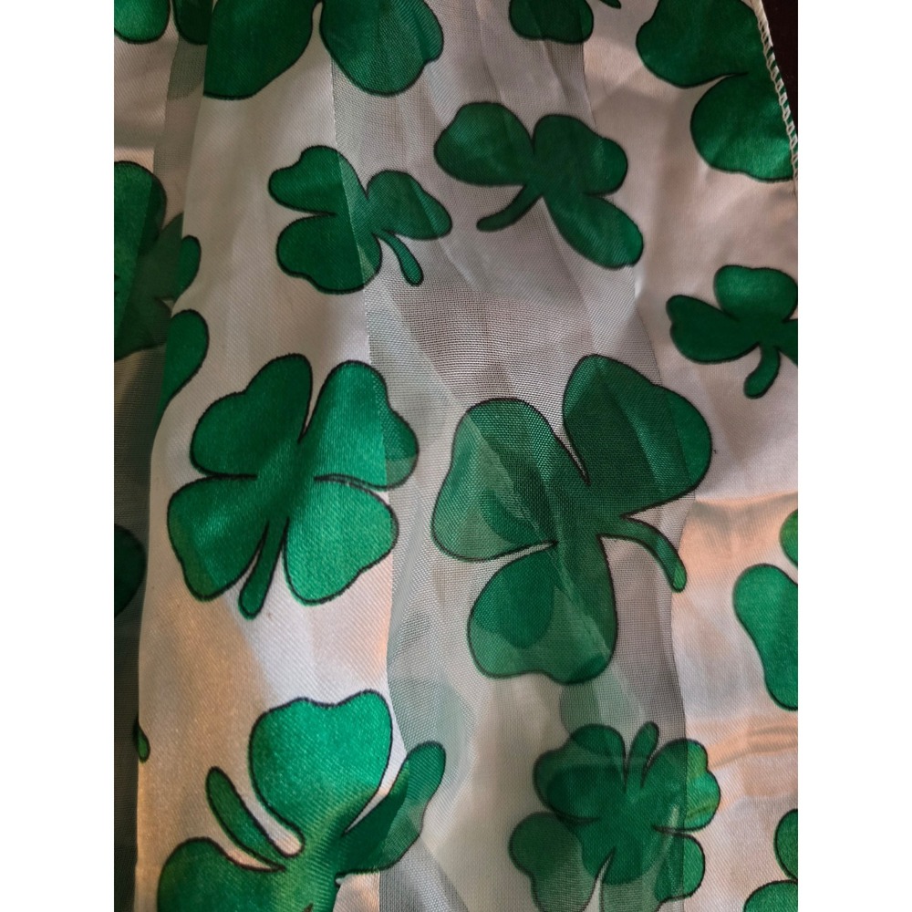 Green Shamrock Clover Sheer Scarf St Patricks Day Irish Holiday Wrap 58 Inch